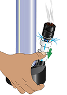 subzero waterpipe stem valve open pipe clearing